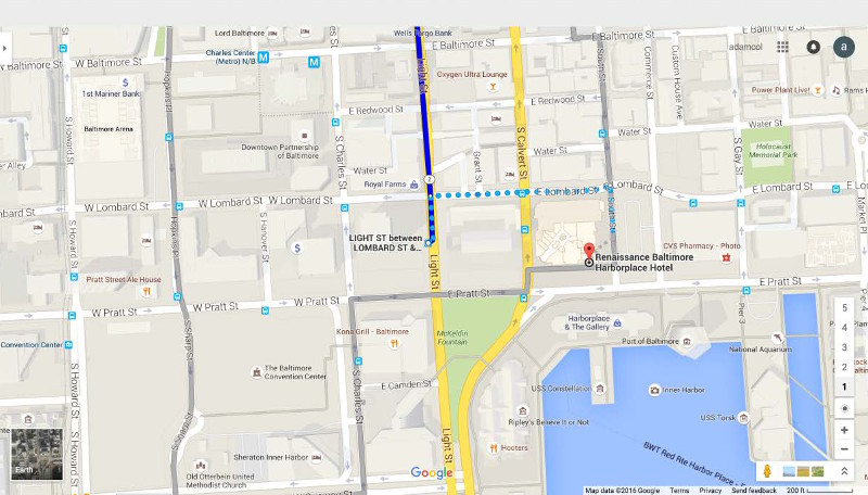 Screenshot of Google Maps directions for getting from Baltimore Penn Station to hotel via MTA bus